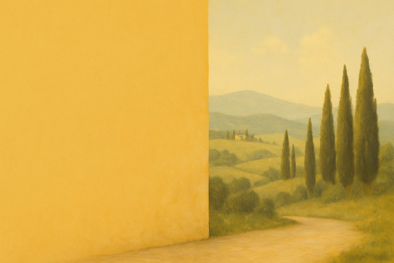 Saffron wall and landscape